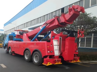 Camión grúa HOWO Heavy 8×4 de 40 toneladas con plataforma elevadora